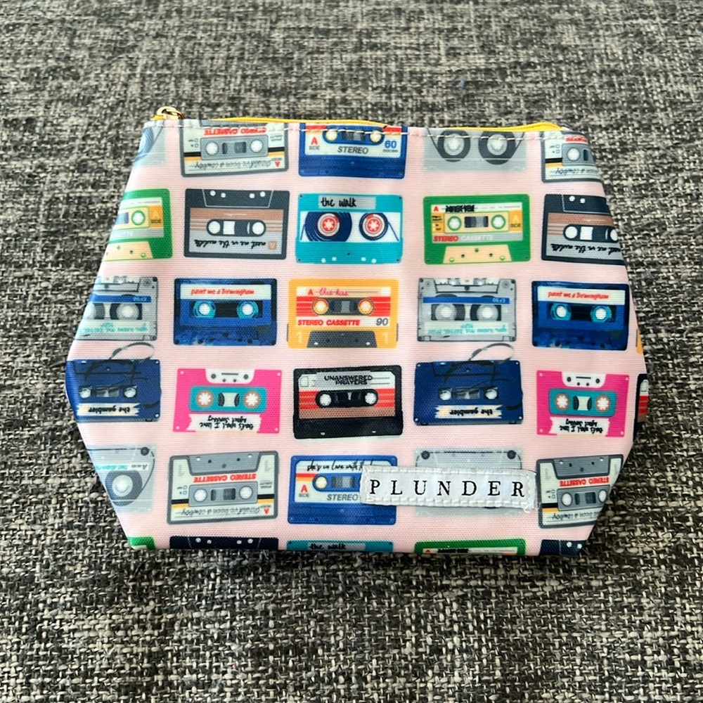 Plunder Retro Cassette Cosmetic Bag Colorful Fabric Zippered